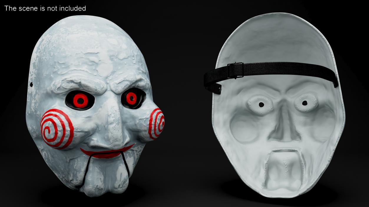 Billy Puppet Vacuform Mask Dressed on Head 3D