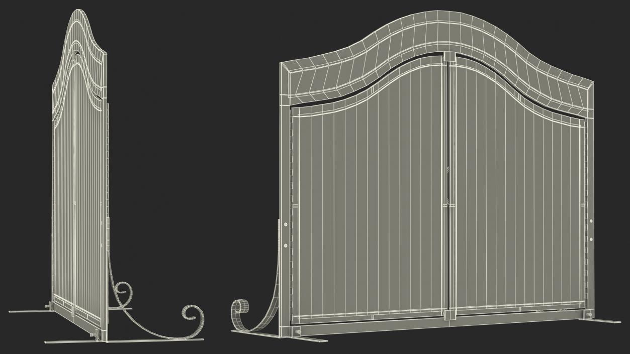 3D model Wrought Iron Fireplace Screen with Doors