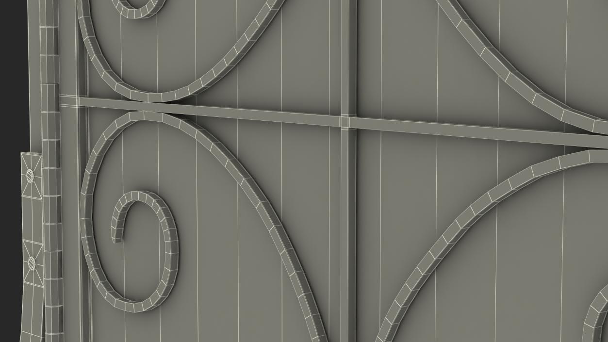 3D model Wrought Iron Fireplace Screen with Doors