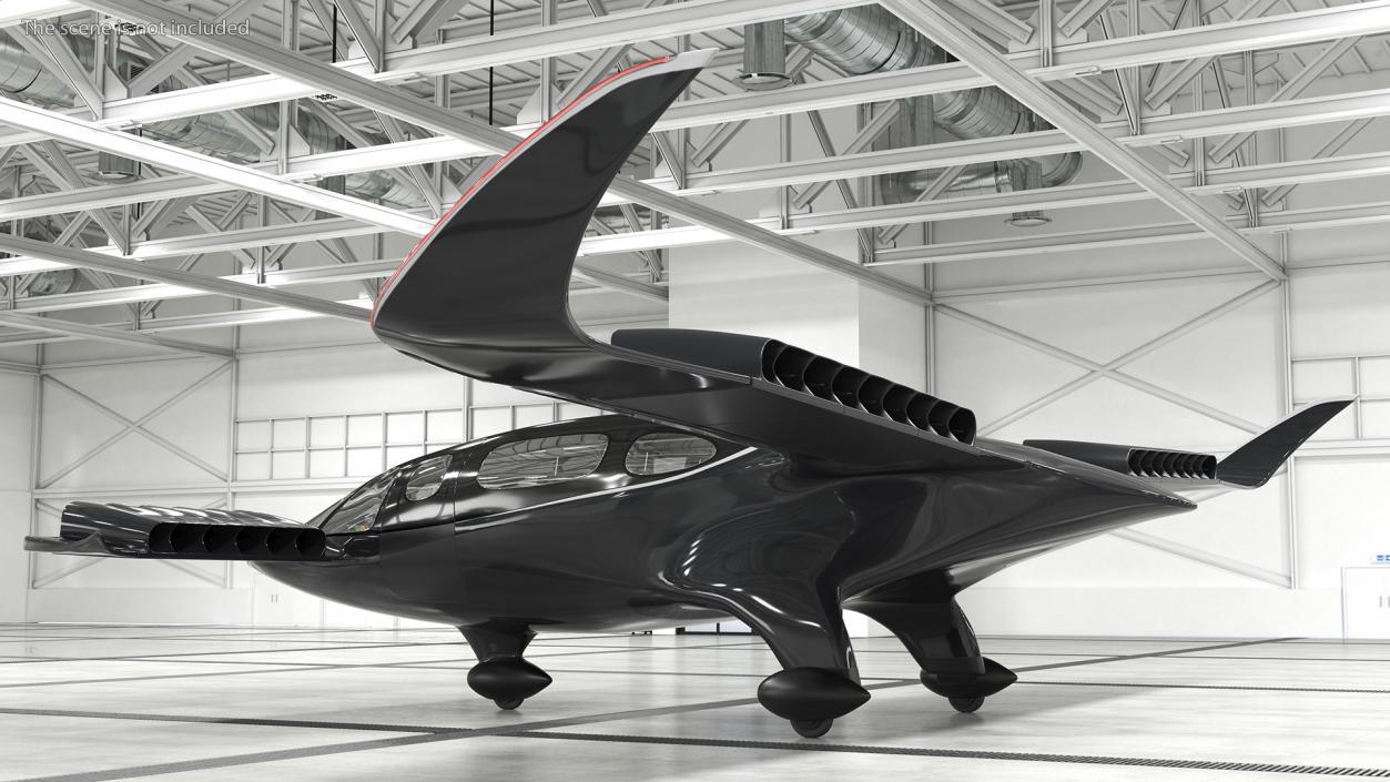 Flying Taxi Black 3D