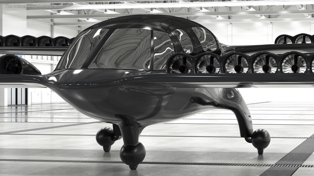 Flying Taxi Black 3D