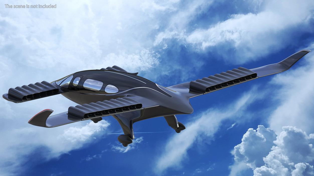 Flying Taxi Black 3D