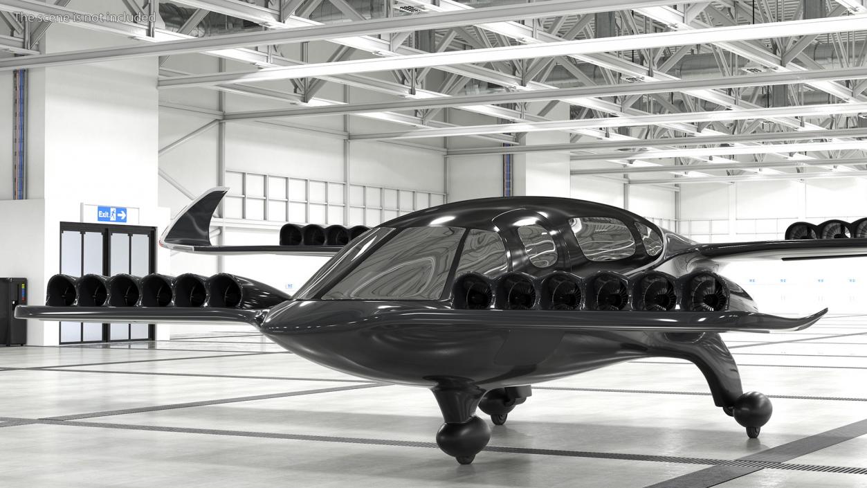 Flying Taxi Black 3D