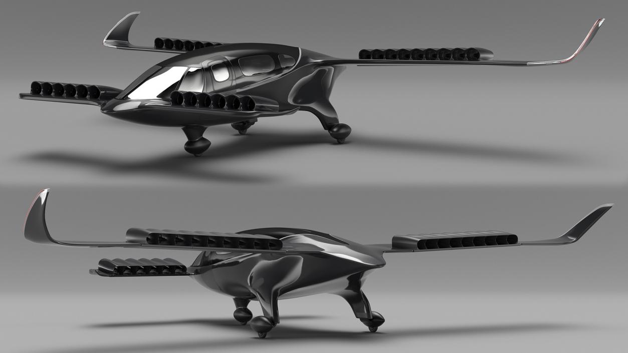 Flying Taxi Black 3D