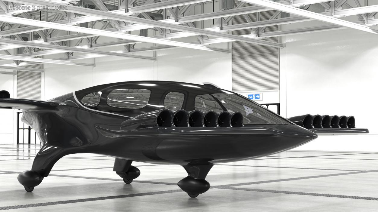 Flying Taxi Black 3D