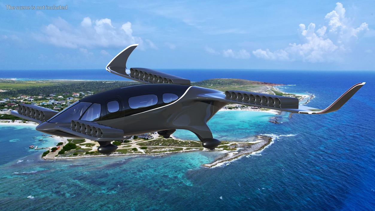 Flying Taxi Black 3D