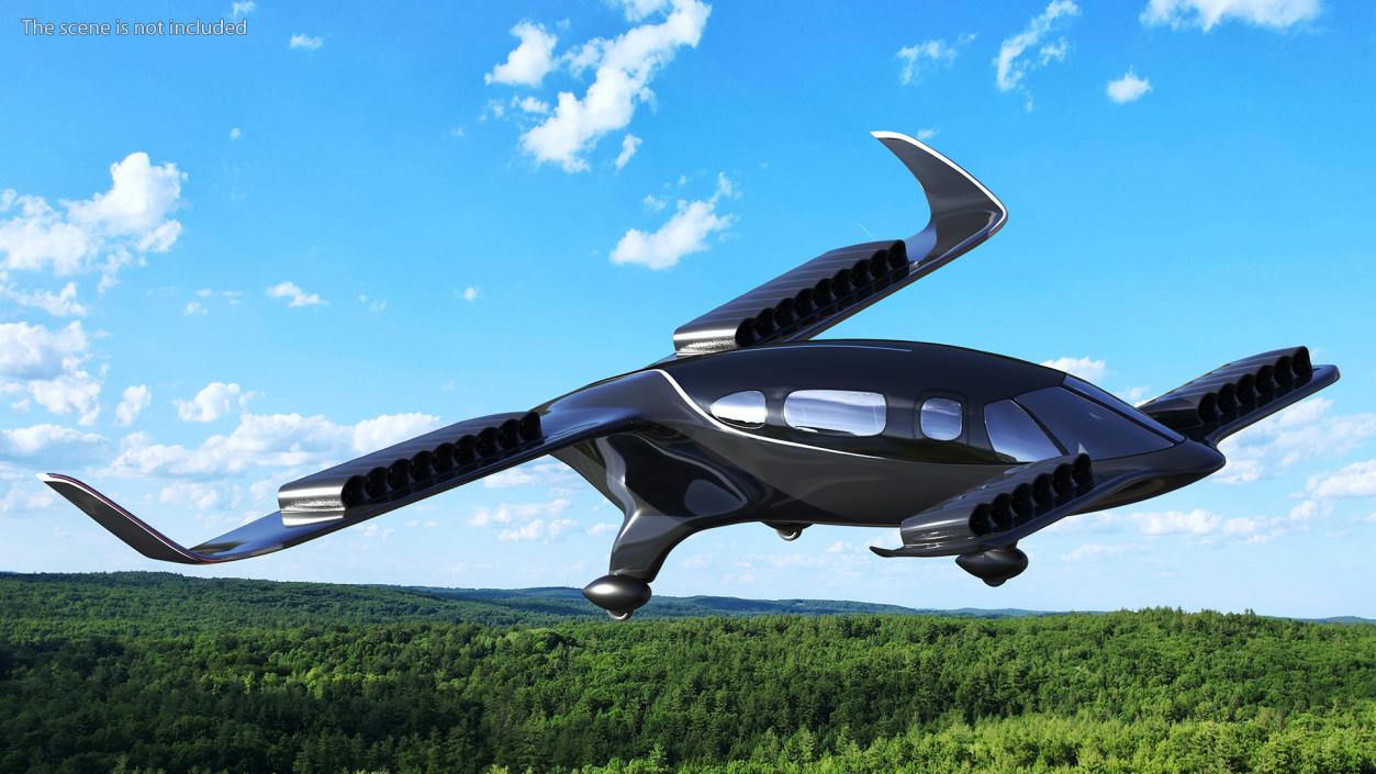 Flying Taxi Black 3D