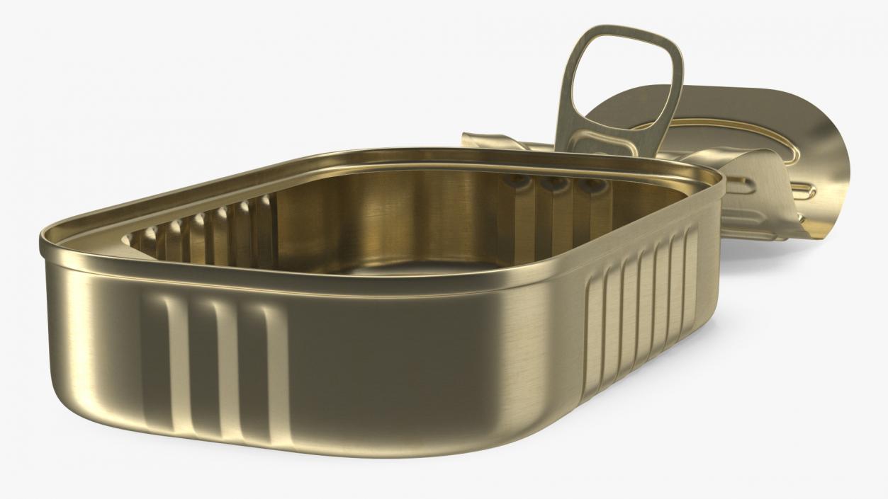 Open Rectangular Pull Ring Tin Can 3D model