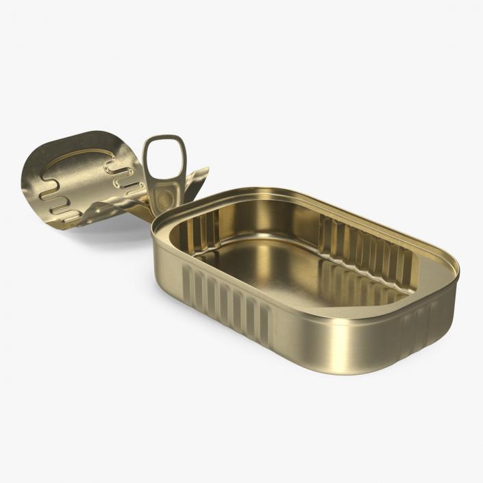 Open Rectangular Pull Ring Tin Can 3D model