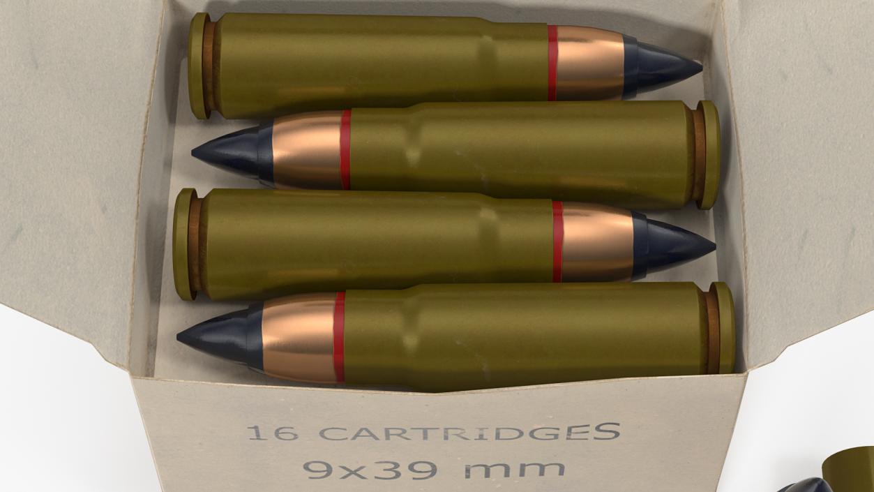 3D Box of 9x39mm Cartridge model