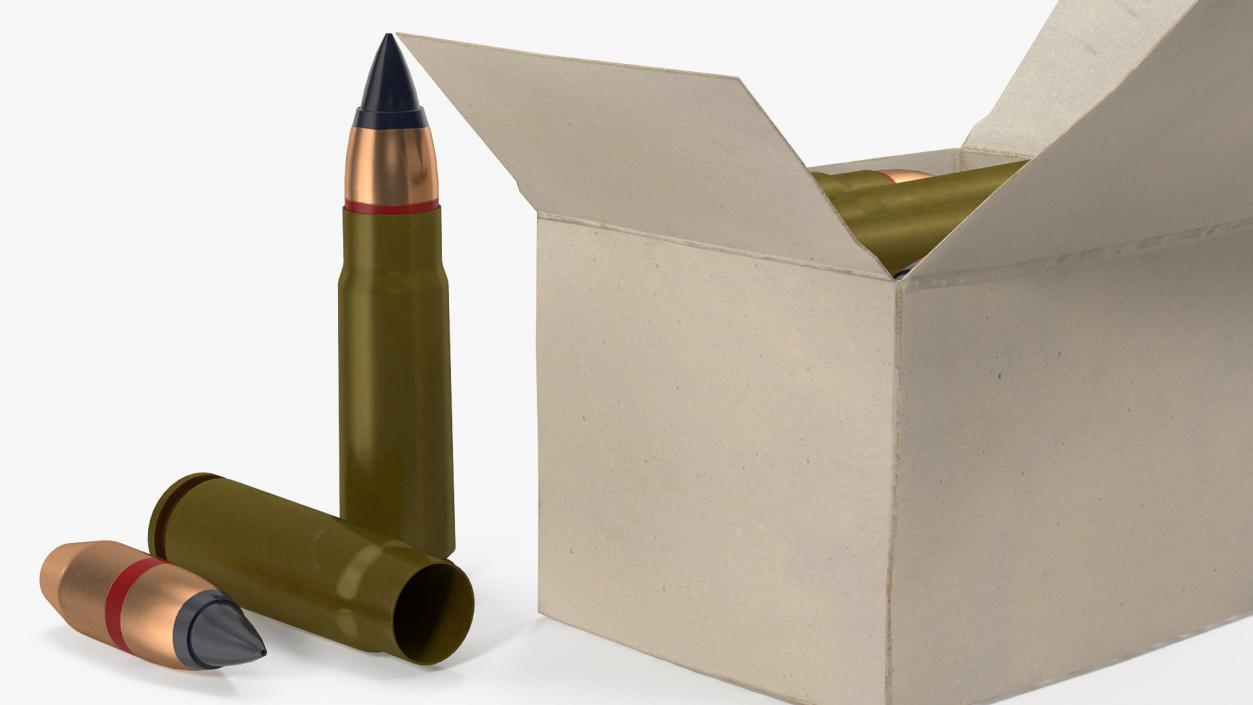 3D Box of 9x39mm Cartridge model