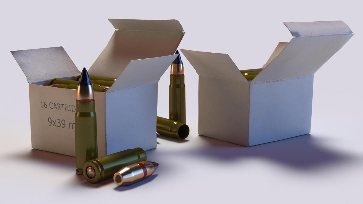 3D Box of 9x39mm Cartridge model