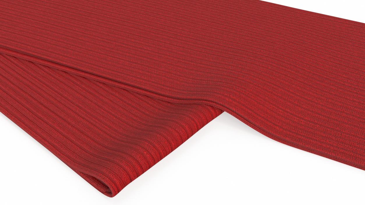 3D Red Knit Scarf Folded