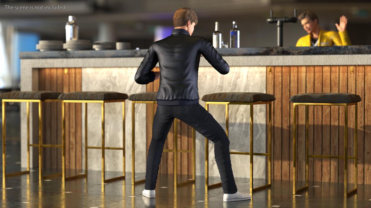 3D Teenage Boy Street Clothes Action Pose model