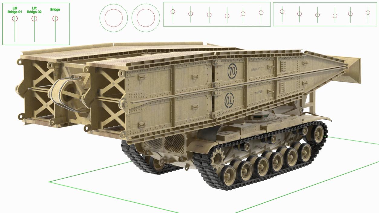 3D Armored Vehicle Launched Bridge AVLB M60A1 Rigged 2