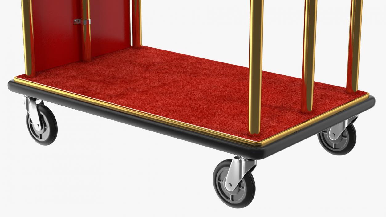 3D Gold Luxury Hotel Luggage Trolley Cart model