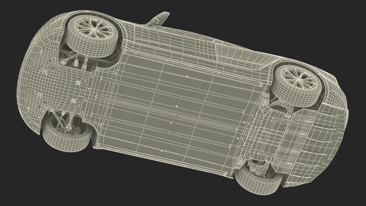 3D Tesla Model 3 2024 Red Lights On Rigged for Maya model