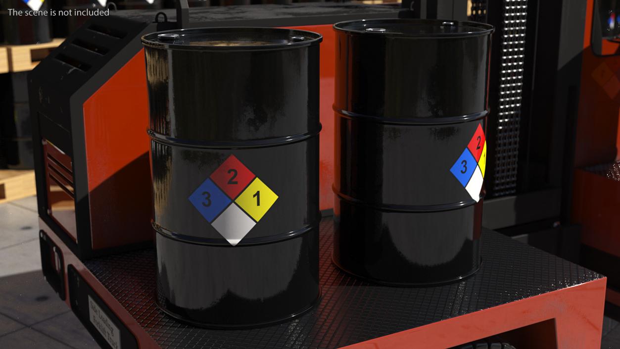 Chemical Barrel with NFPA 704 Diamond 3D