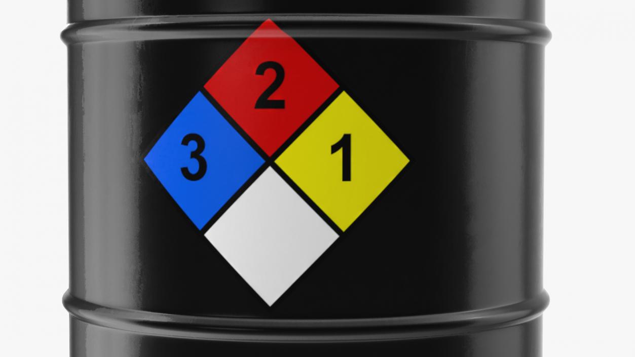 Chemical Barrel with NFPA 704 Diamond 3D