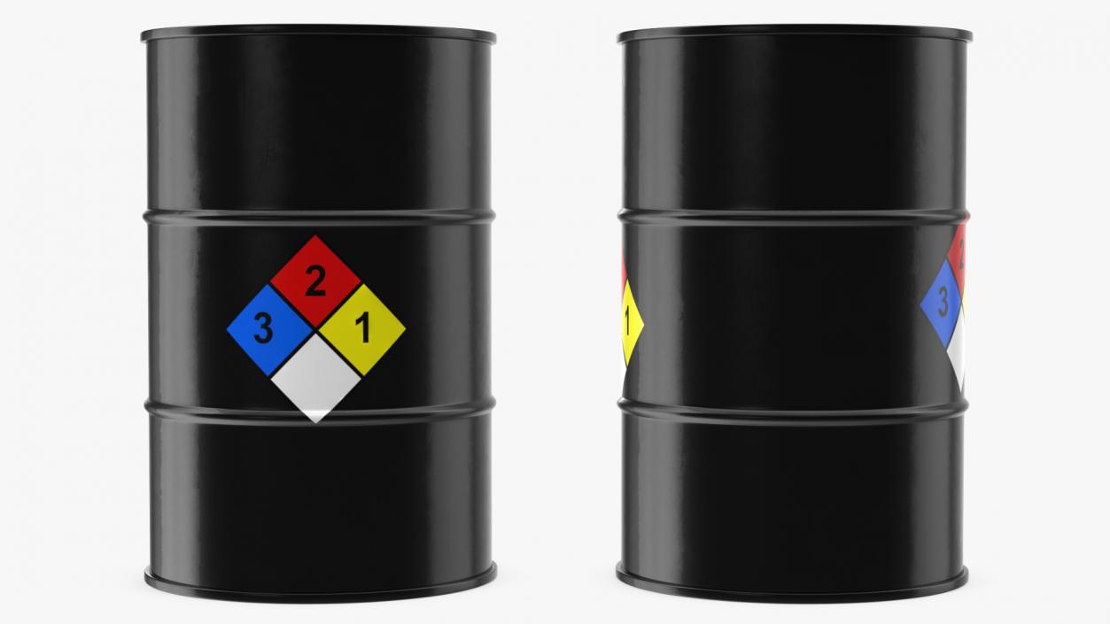 Chemical Barrel with NFPA 704 Diamond 3D