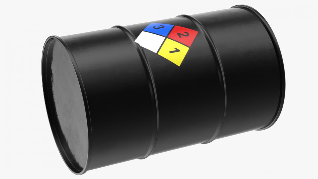 Chemical Barrel with NFPA 704 Diamond 3D