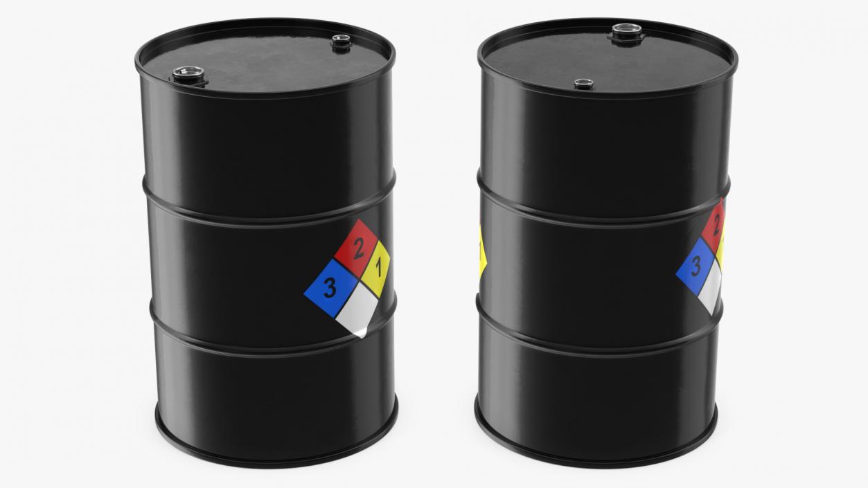 Chemical Barrel with NFPA 704 Diamond 3D