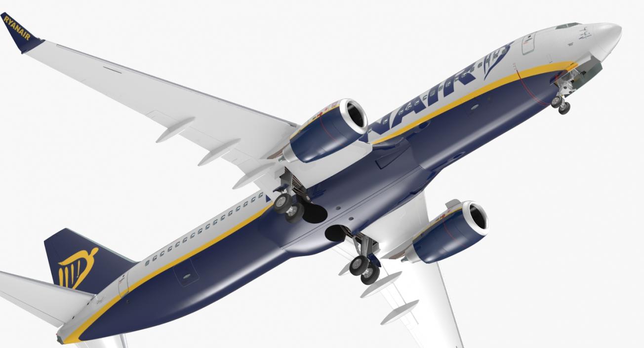 3D Boeing 737-800 with Interior Ryanair Rigged model