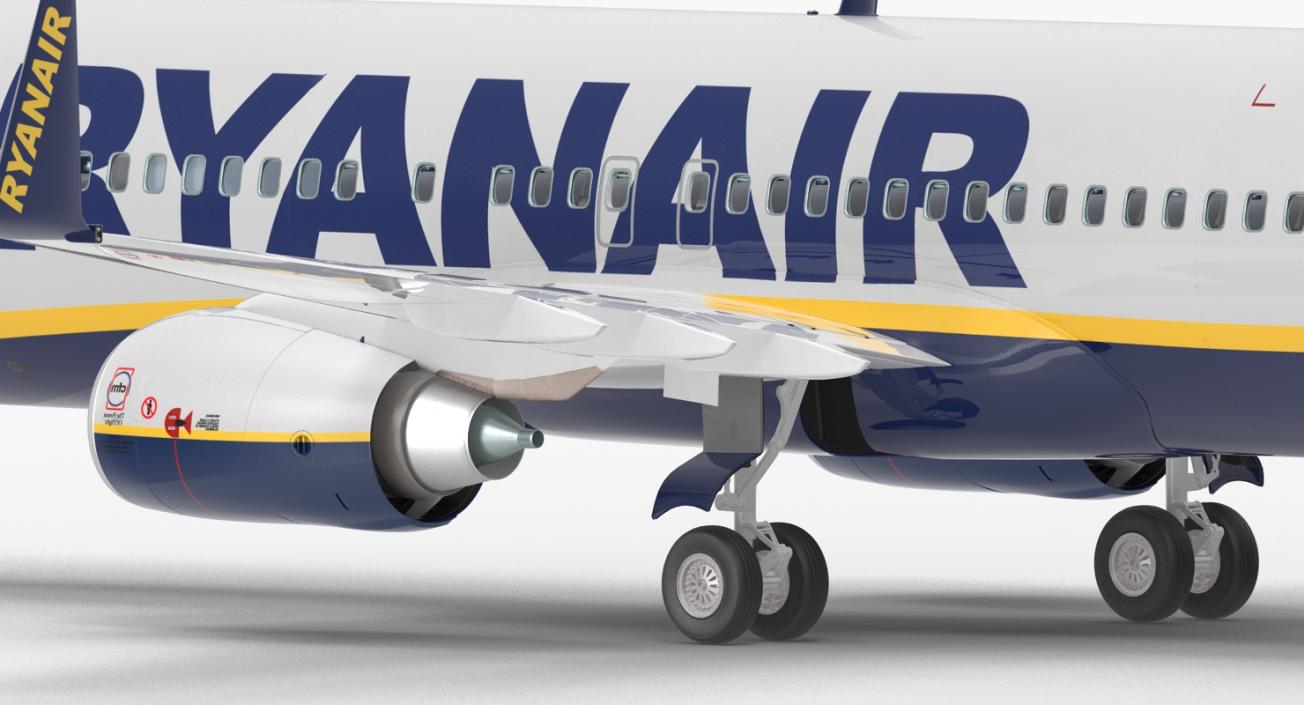 3D Boeing 737-800 with Interior Ryanair Rigged model