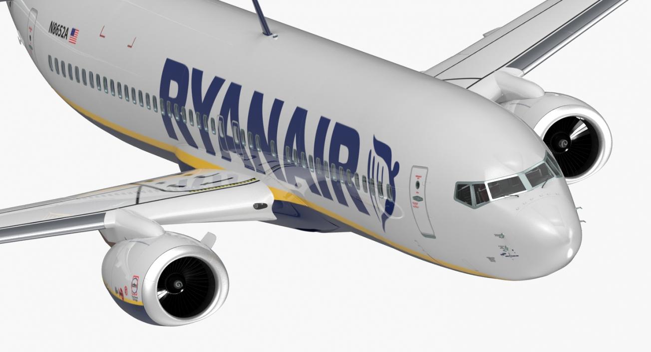 3D Boeing 737-800 with Interior Ryanair Rigged model