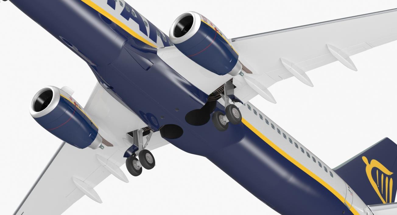 3D Boeing 737-800 with Interior Ryanair Rigged model