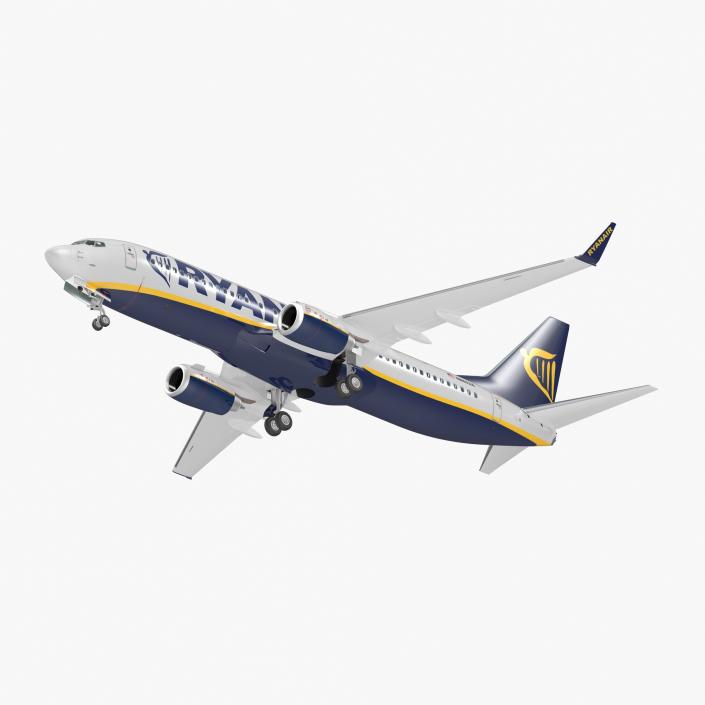 3D Boeing 737-800 with Interior Ryanair Rigged model