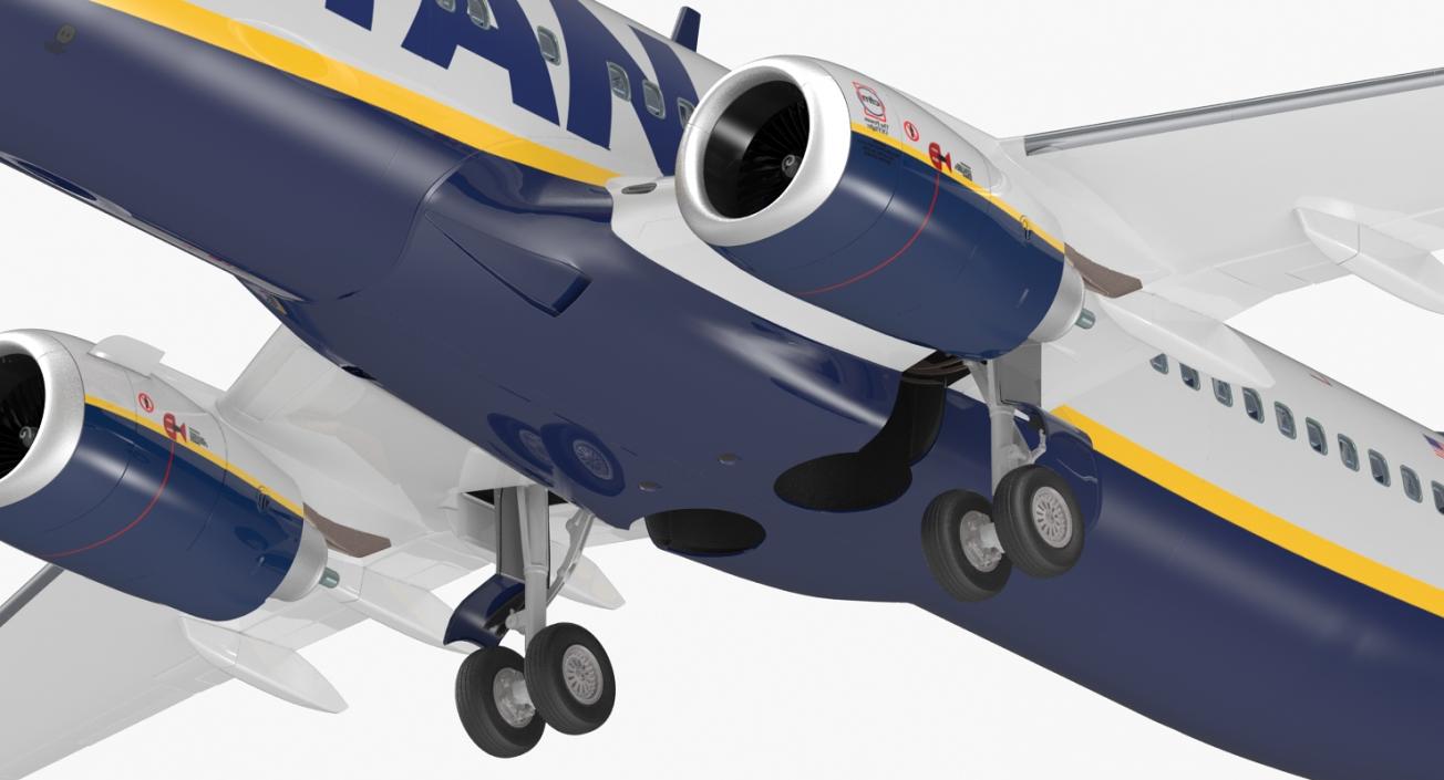 3D Boeing 737-800 with Interior Ryanair Rigged model