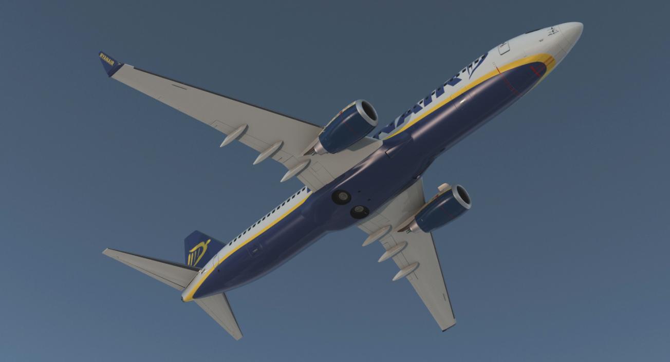 3D Boeing 737-800 with Interior Ryanair Rigged model