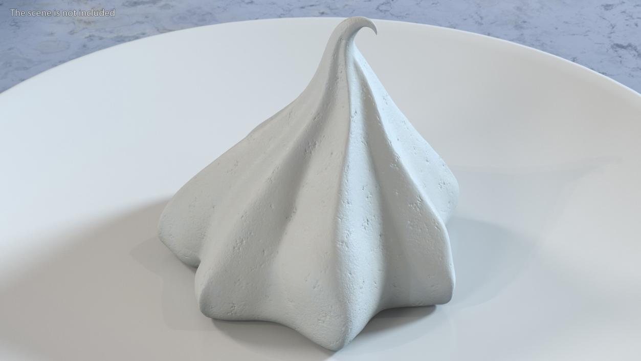 Small Meringue Cone Vanilla 3D