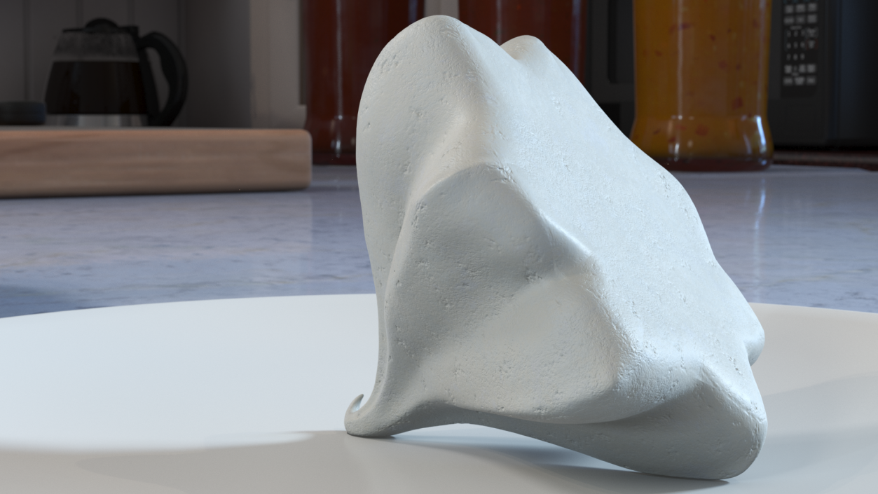 Small Meringue Cone Vanilla 3D