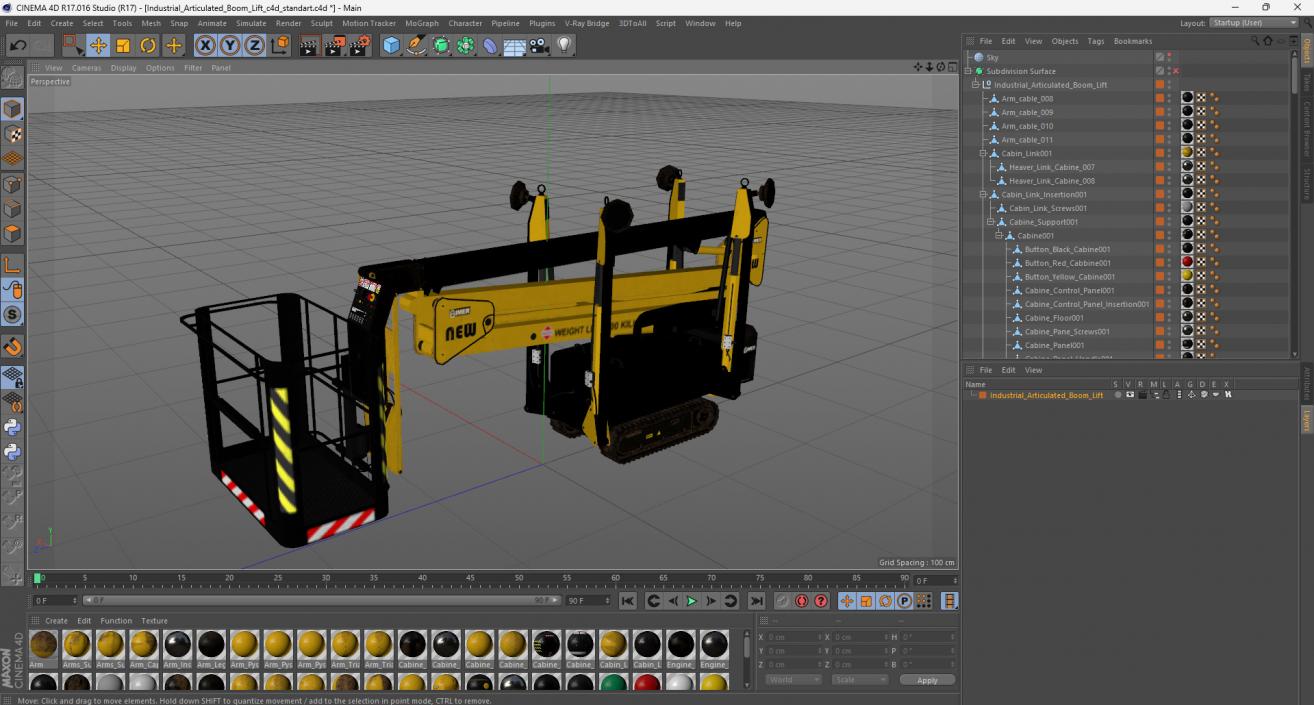 Industrial Articulated Boom Lift 3D