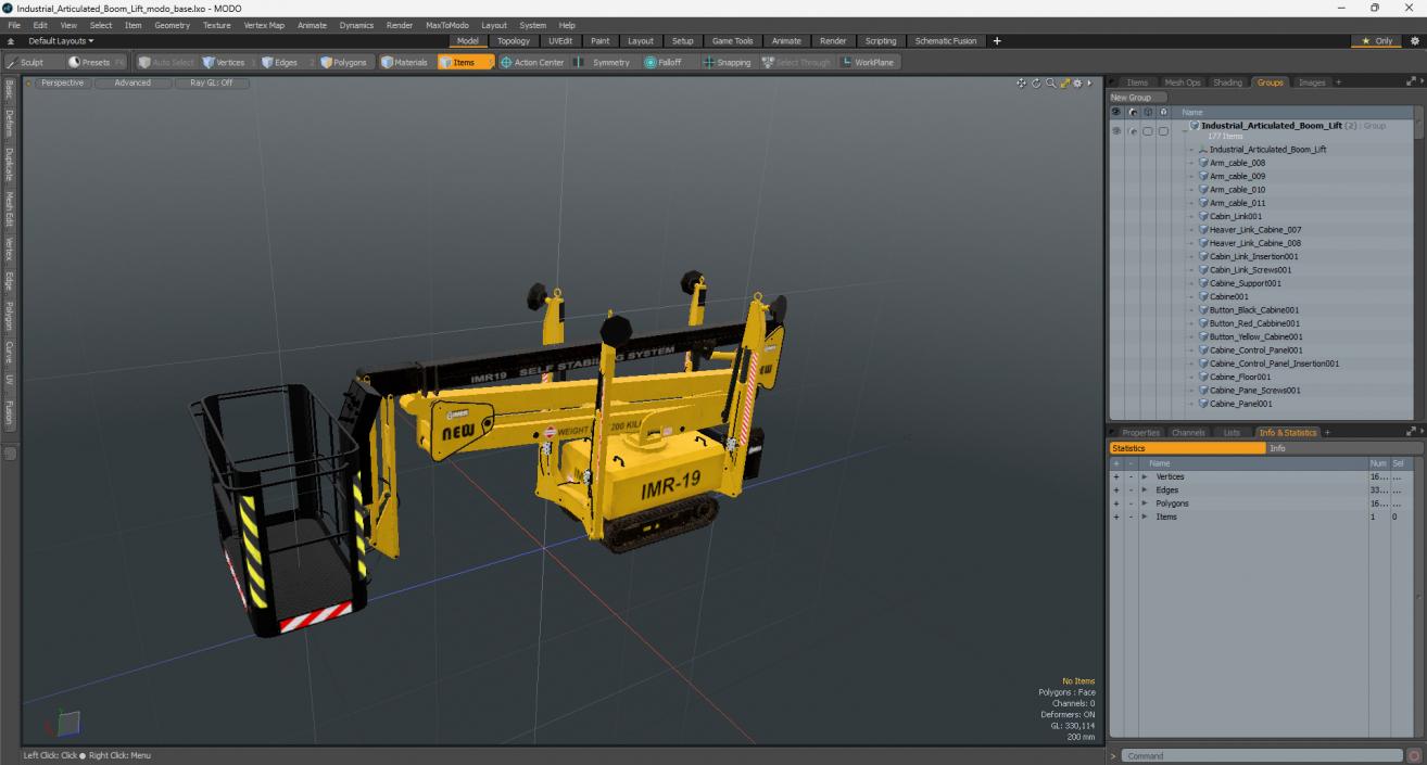 Industrial Articulated Boom Lift 3D