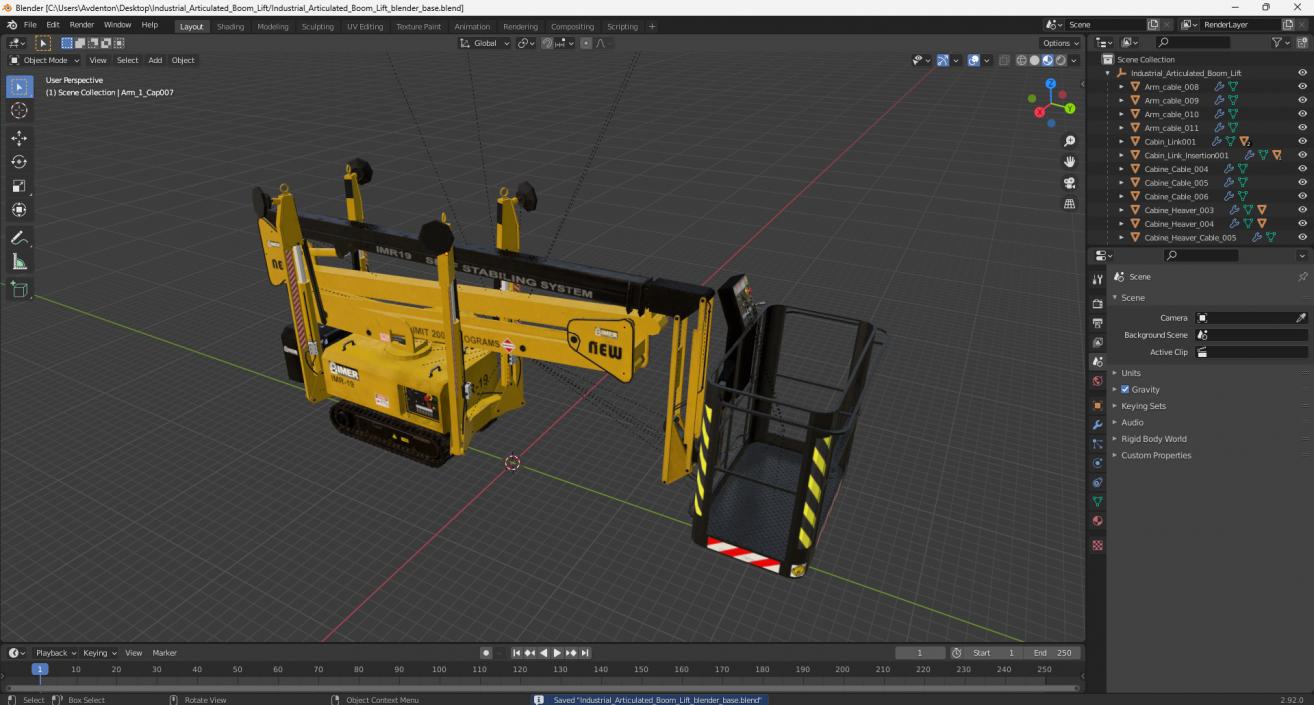 Industrial Articulated Boom Lift 3D