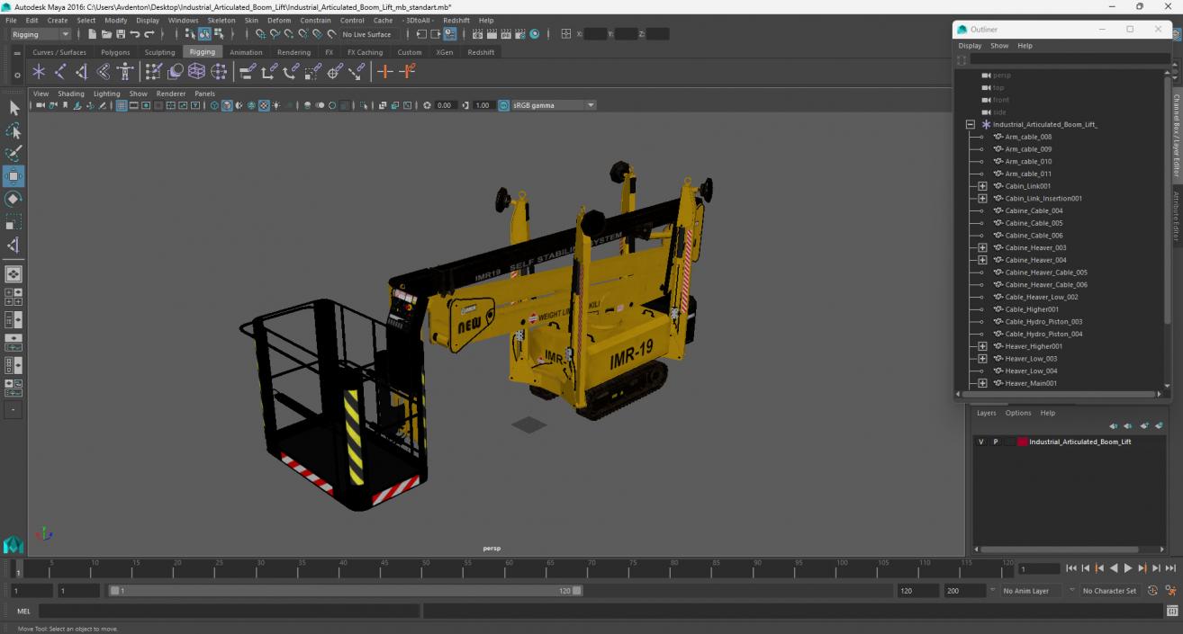 Industrial Articulated Boom Lift 3D