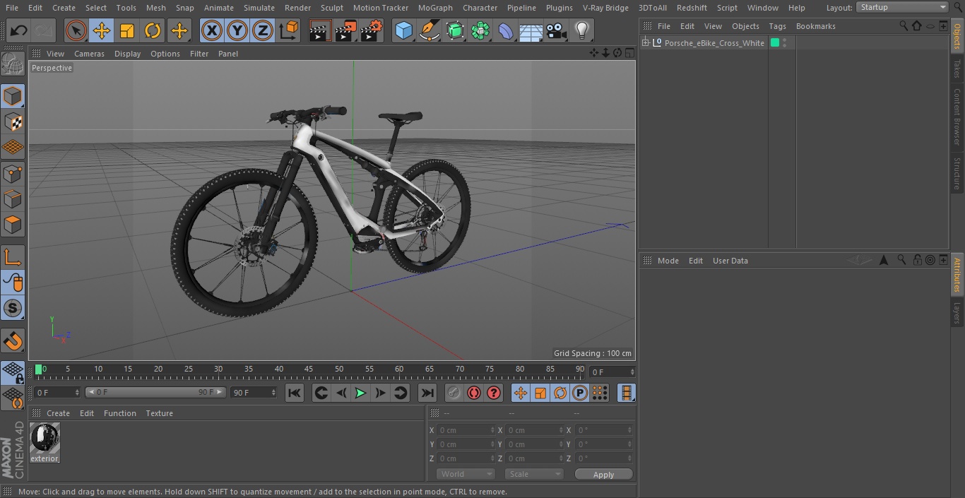 3D Prohobits Porsche eBike - Porsche eBike Cross White