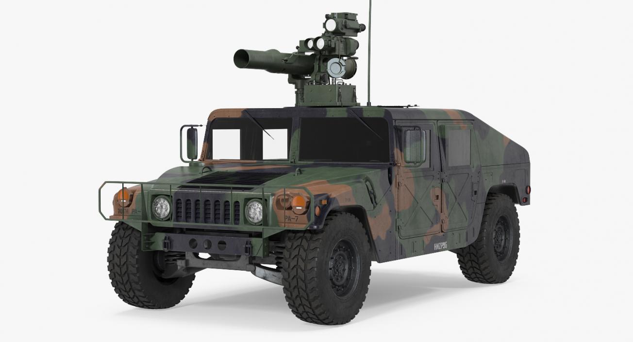 3D model HMMWV TOW Missile Carrier M966 Camo