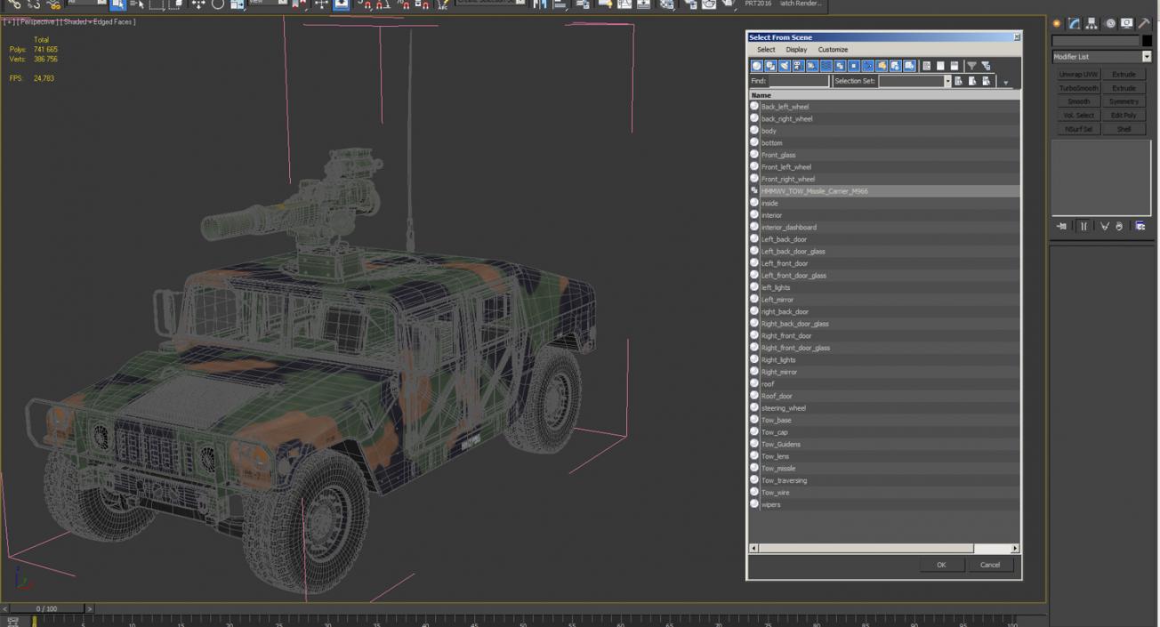 3D model HMMWV TOW Missile Carrier M966 Camo