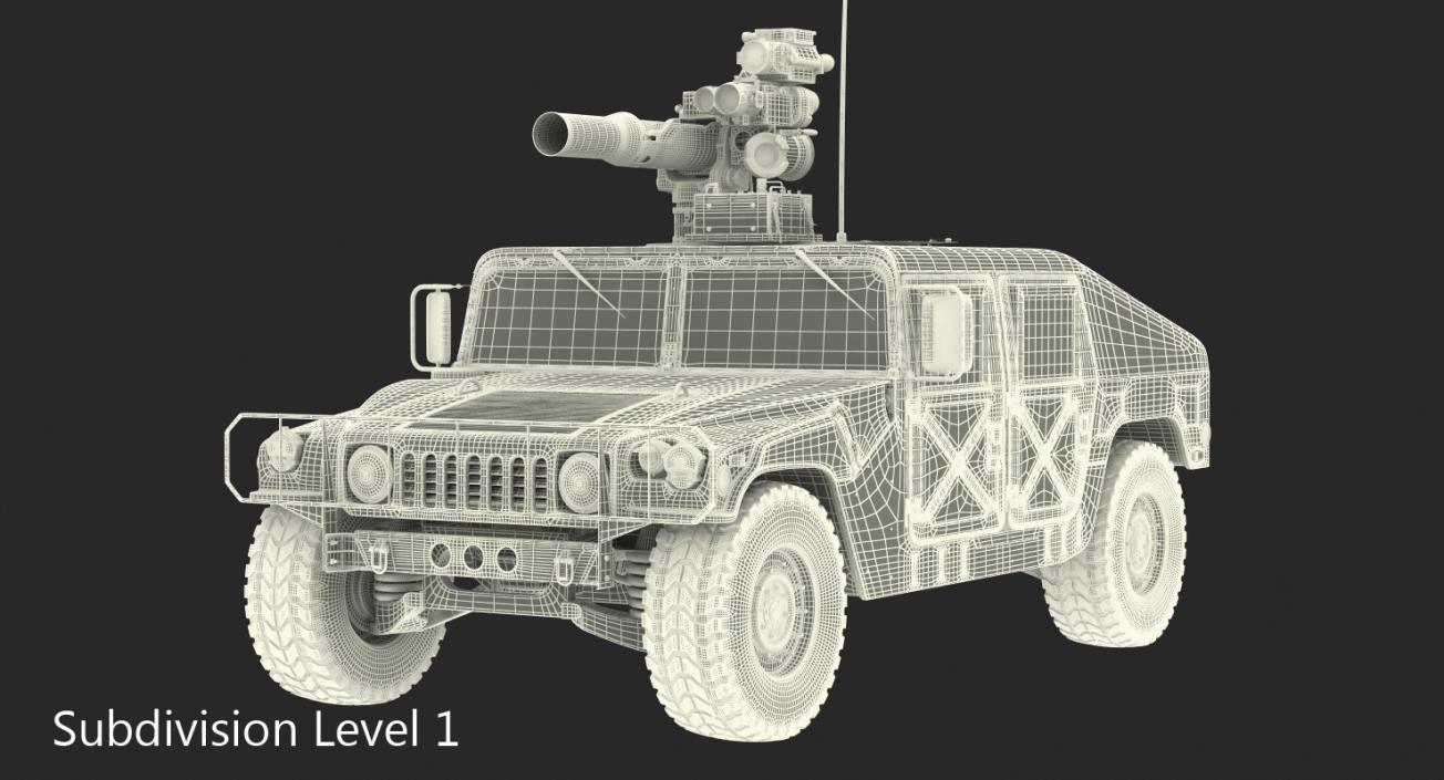 3D model HMMWV TOW Missile Carrier M966 Camo