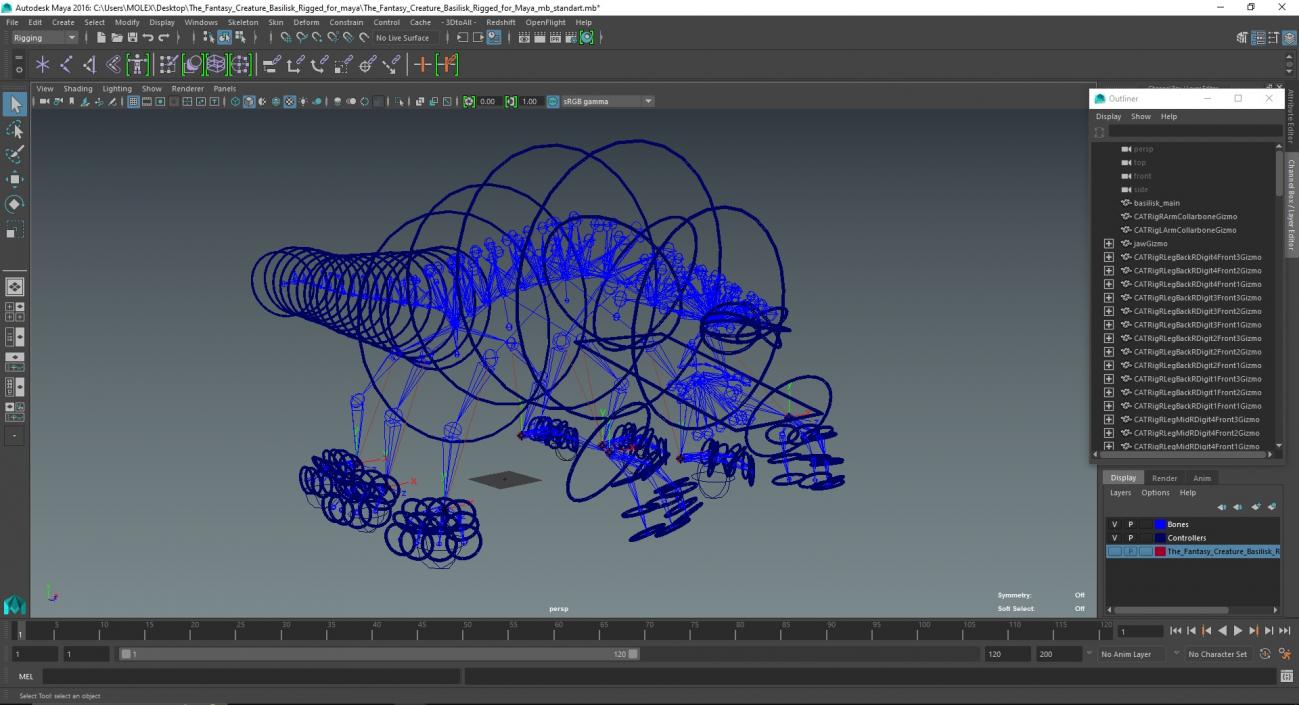 The Fantasy Creature Basilisk Rigged for Maya 3 3D