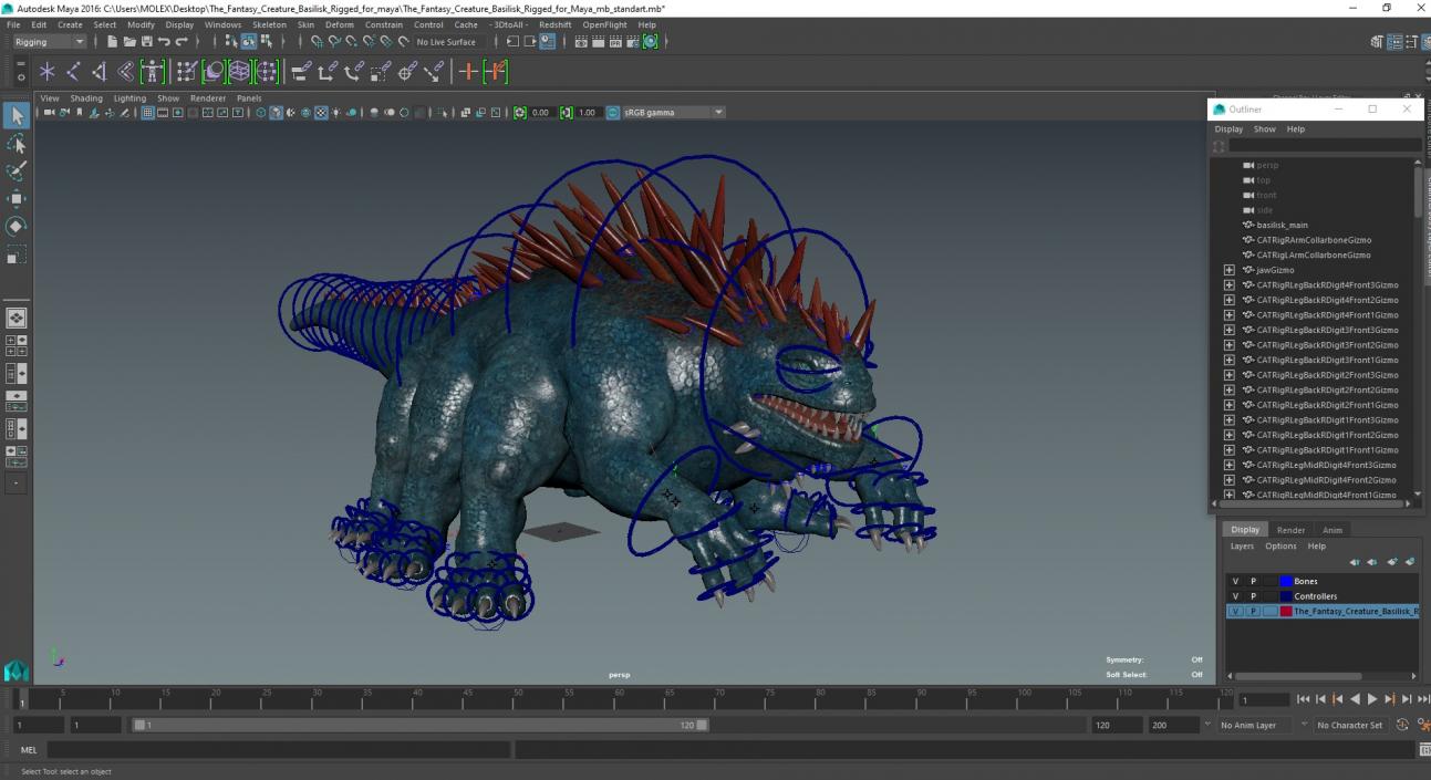 The Fantasy Creature Basilisk Rigged for Maya 3 3D