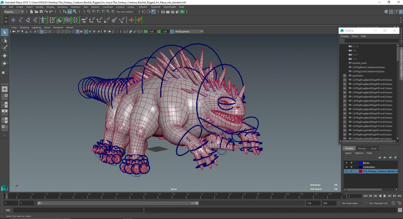 The Fantasy Creature Basilisk Rigged for Maya 3 3D