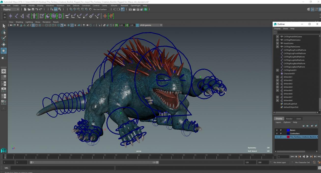 The Fantasy Creature Basilisk Rigged for Maya 3 3D