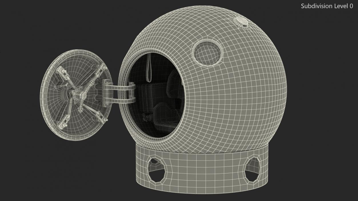 3D Tsunami Escape Pod Generic Rigged model