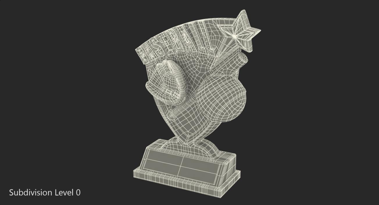 Silver Baseball Trophy 3D