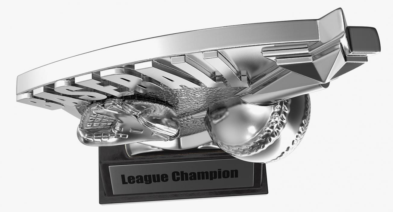 Silver Baseball Trophy 3D